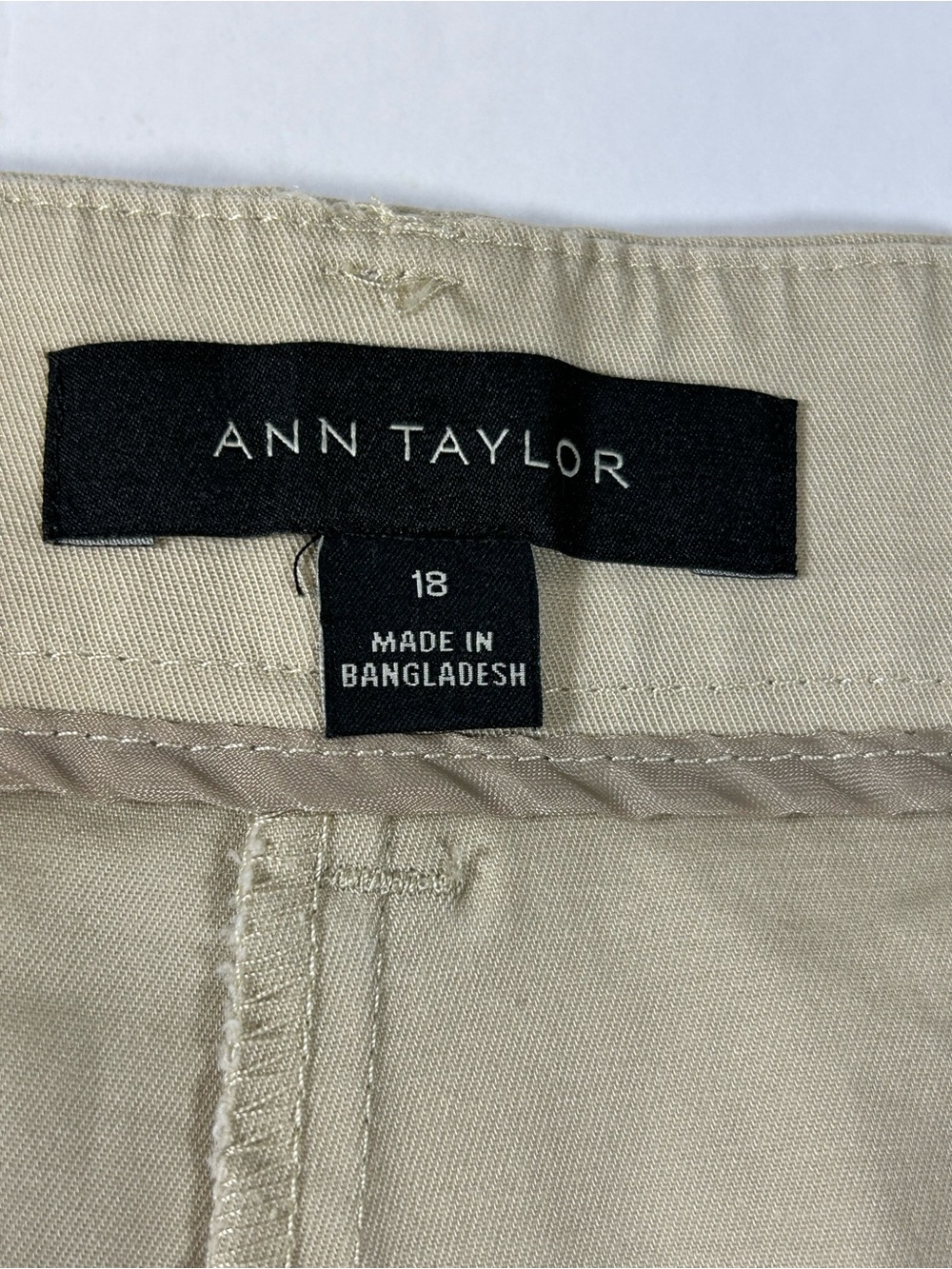 Ann Taylor Khaki Tailored Bermuda Shorts - Picture 3 of 8
